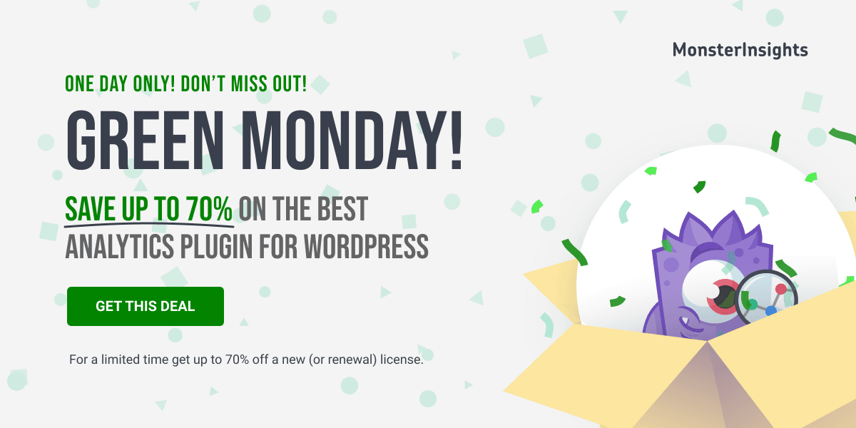 monsterinsights green monday deal