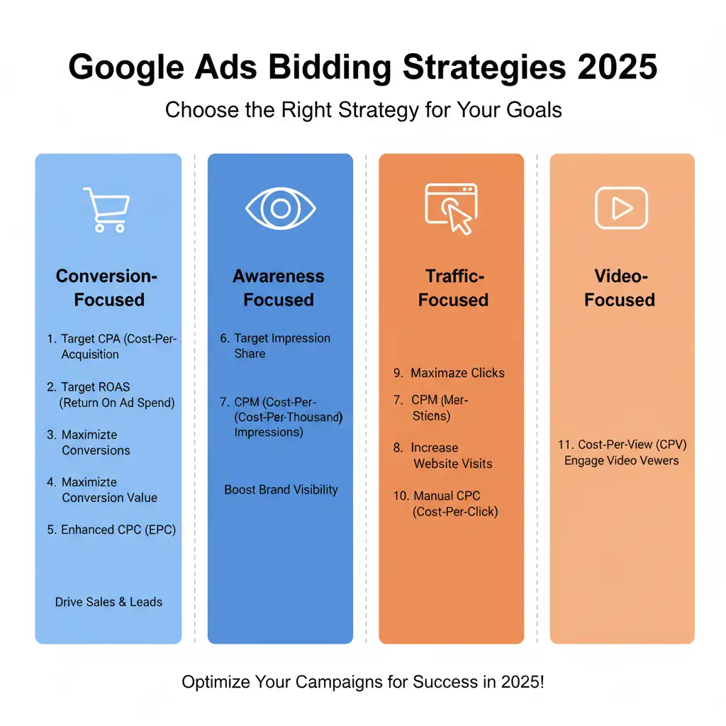 google ads bidding strategies infographic