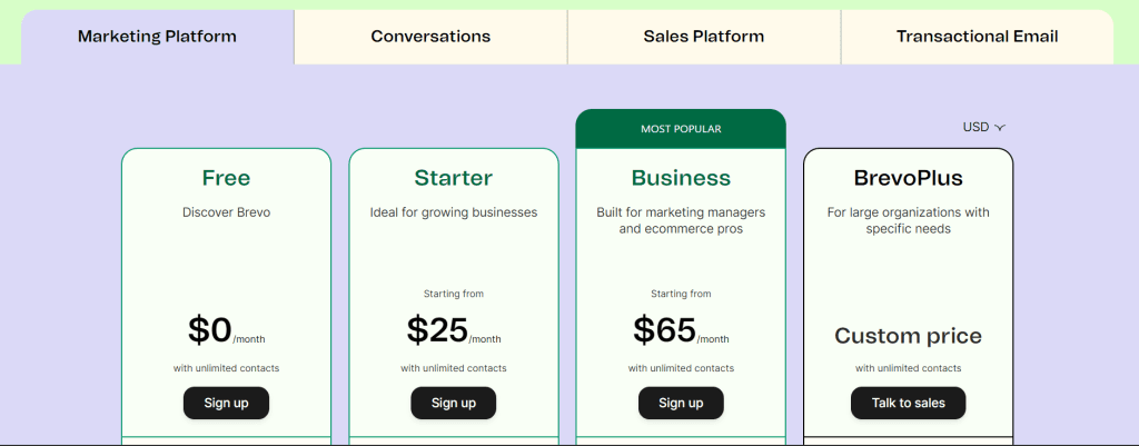 sendinblue pricing Brevo Marketing Pricing