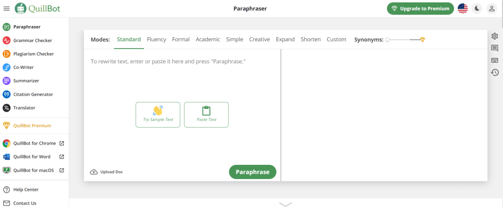 QuillBot Paraphraser Tool for writers