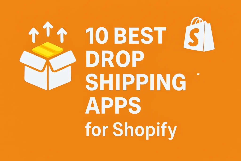 Dropshipping app icons displayed on Shopify dashboard with product sourcing features
