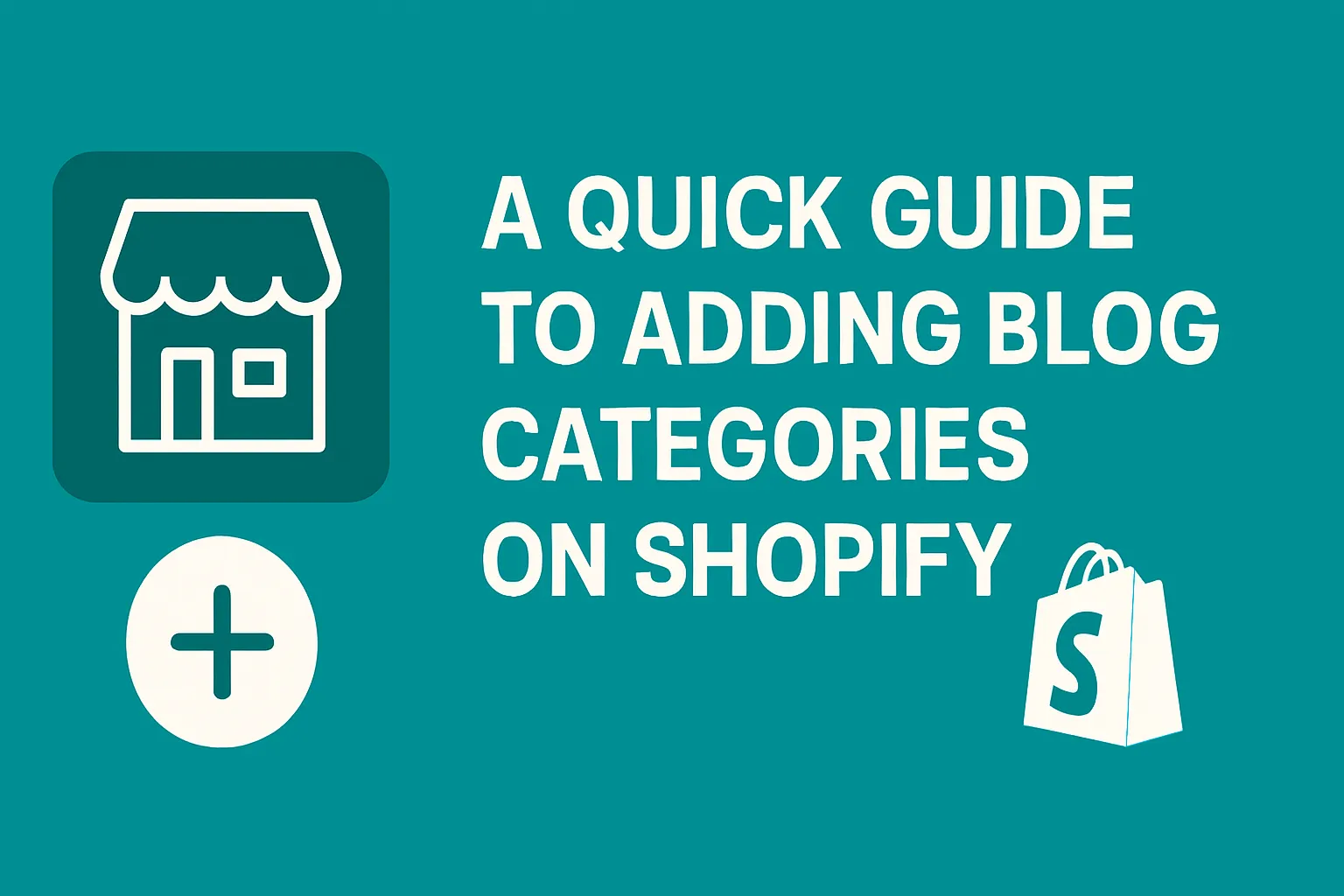 Shopify blog settings panel with category creation and organization options