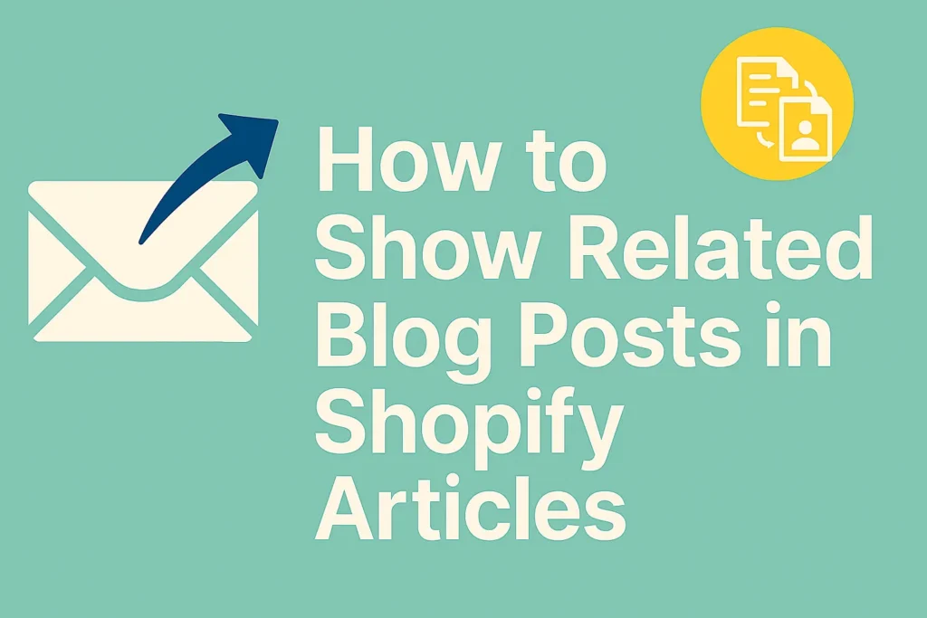Shopify blog article with related posts section featuring thumbnails and titles