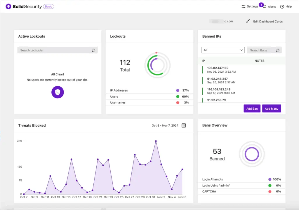 Solid Security dashboard