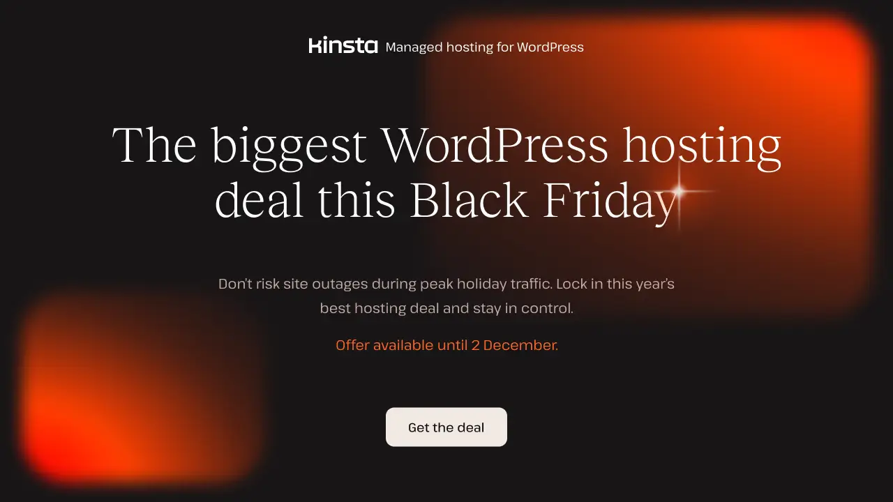 kinsta black friday deal banner
