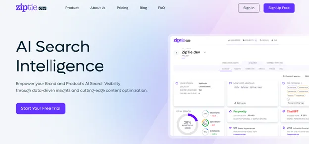 ziptie dev AI Overview Tracking Tool